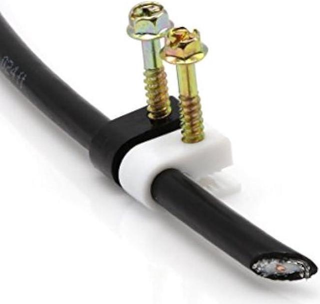 Alt view image 5 of 7 - THE CIMPLE CO - Single Coaxial Cable Clips, Cat6, Electrical Wire Cable Clip, 1/4 in (6 mm) Screw Clip and Fastener, White (50 Pieces per Bag)