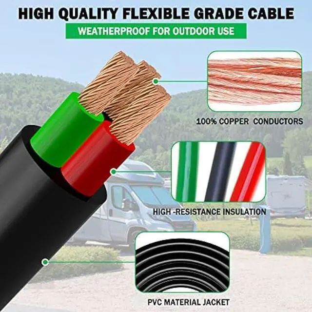 Alt view image 5 of 7 - Gerguirry 3 Prong 25 Feet Dryer Extension Cord, 30 Amp NEMA 10-30P to 10-30R Heavy Duty Cord, Use for Dryer Power Extension and Level 2 EV Charging, 125V/250V 7500W 10-AWG Gauge, UL Listed
