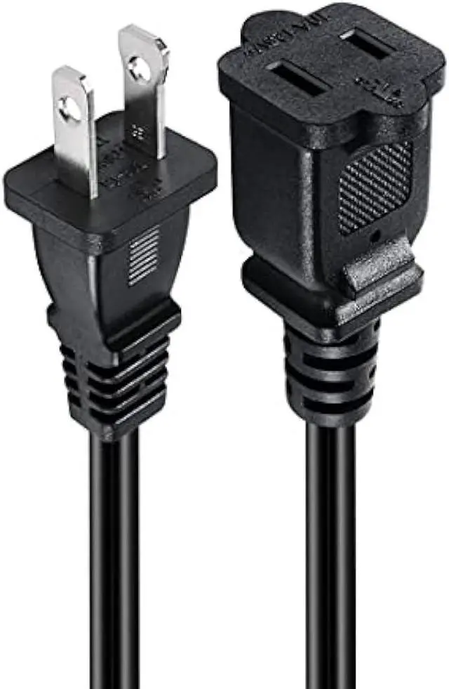 Alt view image 6 of 6 - Toptekits 2-Pack Polarized USA Outlet Saver Power Extension Cord Cable 125V 10A 2-Prong 2 Outlets for NEMA 5-15P to NEMA 5-15R (1.6ft/50cm)