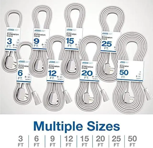 Alt view image 6 of 7 - Appliance Extension Cord - 25ft Heavy Duty Extension Wire for Air Conditioner, Refrigerator, & All Major Appliances - 14 Gauge High Voltage 3 Prong Flat-End Appliance Cord for Indoor Power by DDON USA