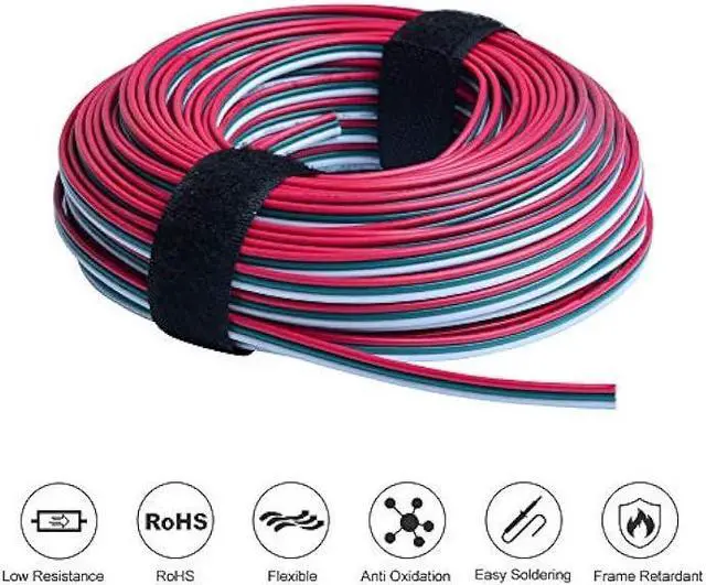 Alt view image 4 of 6 - 80 Feet(24 Meter) 3 Pin LED Extension Wire 20 AWG,for WS2812B WS2811 Addressable Dream Color Tape Light Wiring,3 Conductor Electrical Cable for Digital IC Tape Light,Hook Up Wire