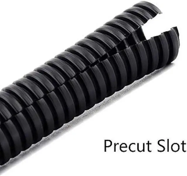 Alt view image 5 of 6 - ZhiYo 20FT 1/4 Wire Loom Split Tubing Auto Wire Conduit Flexible Cover | High Temperature Heat Resistant -40F to 257F | Plastic Cover for Electrical Wires & Cables, Black