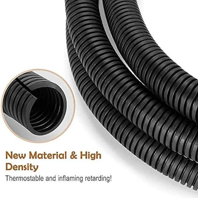 Alt view image 4 of 6 - ZhiYo 20FT 1/4 Wire Loom Split Tubing Auto Wire Conduit Flexible Cover | High Temperature Heat Resistant -40F to 257F | Plastic Cover for Electrical Wires & Cables, Black
