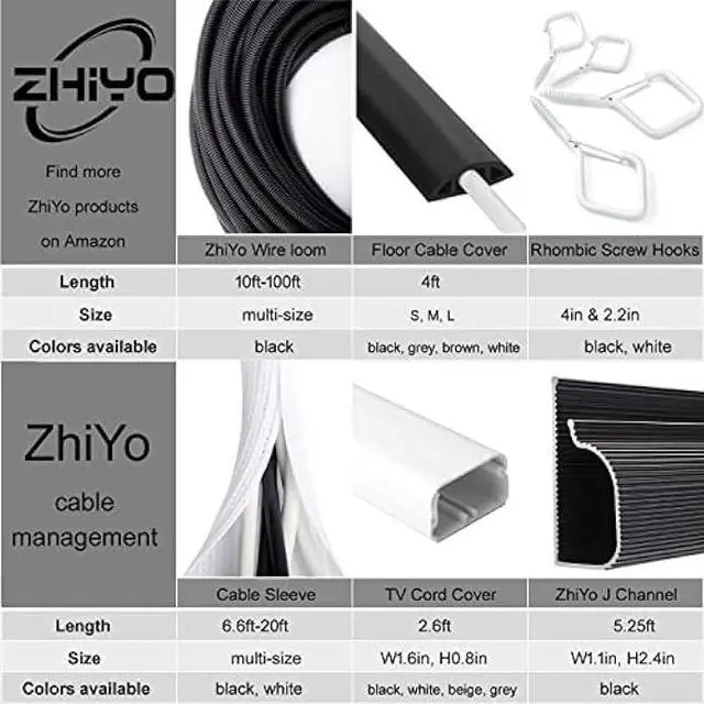 Alt view image 6 of 6 - ZhiYo 20FT 1/4 Wire Loom Split Tubing Auto Wire Conduit Flexible Cover | High Temperature Heat Resistant -40F to 257F | Plastic Cover for Electrical Wires & Cables, Black