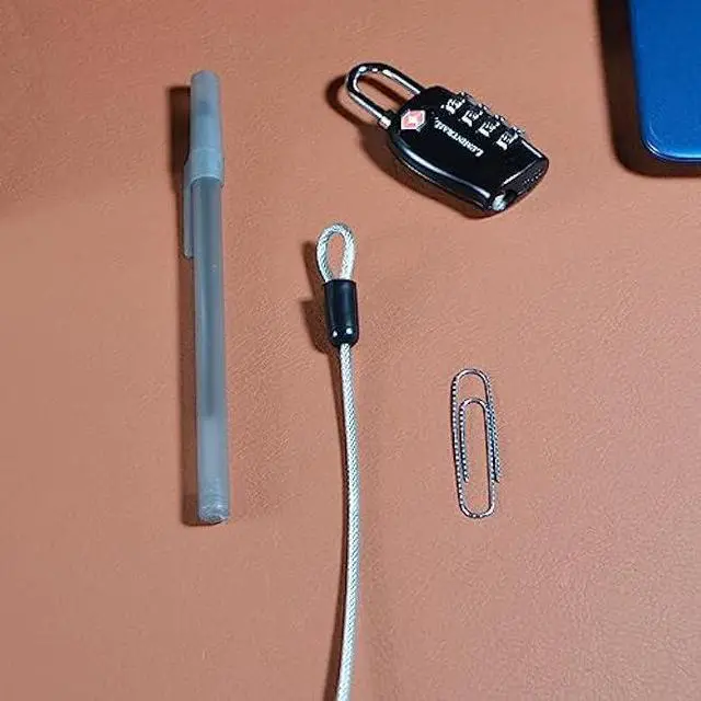 Alt view image 2 of 6 - Lumintrail 3mm (1/8 Inch) Braided Steel Coated Security Cable Luggage Lock Safety Cable Wire Double Loop (30ft)