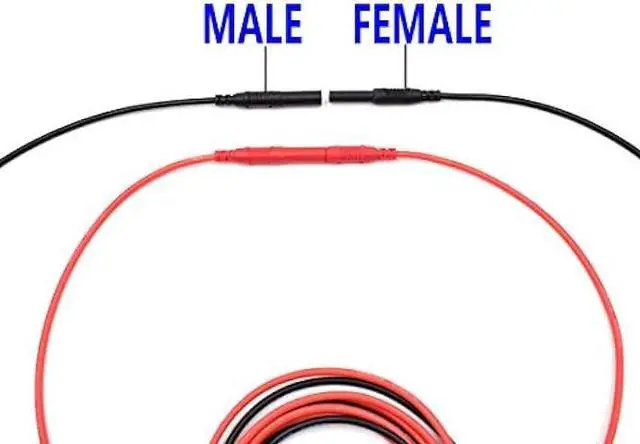 Alt view image 2 of 5 - Meter Test Lead Extension Male to Female Connector 4mm Banana Plug to Jack Heavy Duty Silicone Wires Multimeter Leads Probes Adapter 14AWG (1 pair) (39.4)