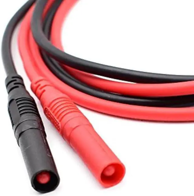 Alt view image 5 of 5 - Meter Test Lead Extension Male to Female Connector 4mm Banana Plug to Jack Heavy Duty Silicone Wires Multimeter Leads Probes Adapter 14AWG (1 pair) (39.4)