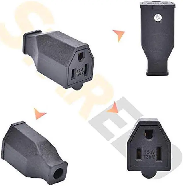 Alt view image 5 of 6 - STARELO Extension Cord Ends 125V 15A 2Pole 3Wire Male Plug and Female Connector Straight Blade Plug Replacement Electrical Extension Cord End(Male & Female 5 Set)