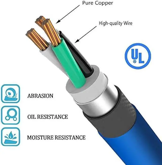 Alt view image 4 of 4 - Welder Extension Cord, Heavy Duty 25 Feet 6-50 Nema R Plug Lighted Welding Cord with ETL Approved