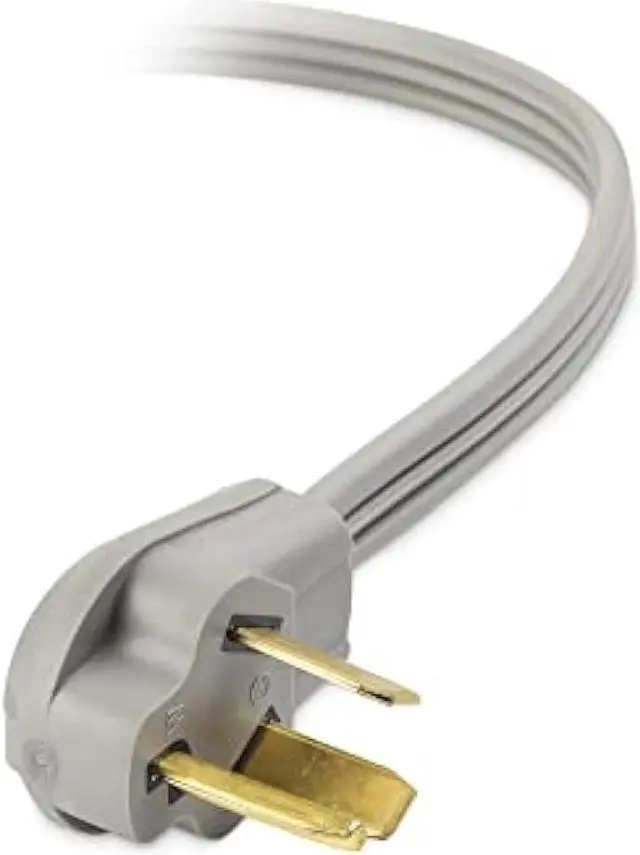 Alt view image 3 of 5 - Cable Matters 10 AWG 3 Prong Dryer Cord 10 ft, 30 Amp 7500W Rated, NEMA 10-30P to 3-Wire Appliance Cord, Dryer Plug 3 Prong Cord, Gray
