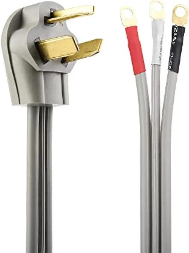Alt view image 5 of 5 - Cable Matters 10 AWG 3 Prong Dryer Cord 10 ft, 30 Amp 7500W Rated, NEMA 10-30P to 3-Wire Appliance Cord, Dryer Plug 3 Prong Cord, Gray