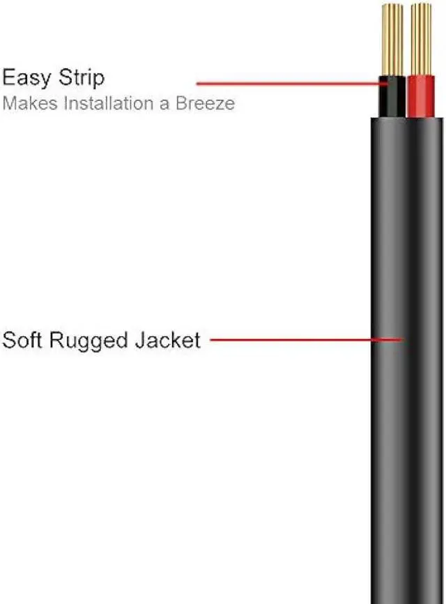 Alt view image 5 of 7 - 20M/65.6ft Low Voltage Wire, Outdoor Landscape Lighting Cable, 18 Gauge Conductor Extension Cable, 18AWG Electrical Cord Red & Black Tinned Copper Hookup Wire Kit, 2 Pin with Black Reel Package