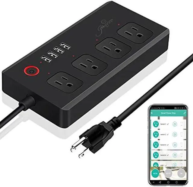 Main image of Jinvoo Smart Power Strip USB WiFi Surge Protector Extension Cord, Voice Control Compatible with Alexa & Google Assistant, IFTTT,Remotely ComtrolTimer Schedule, Family Sharing,Overload Protection