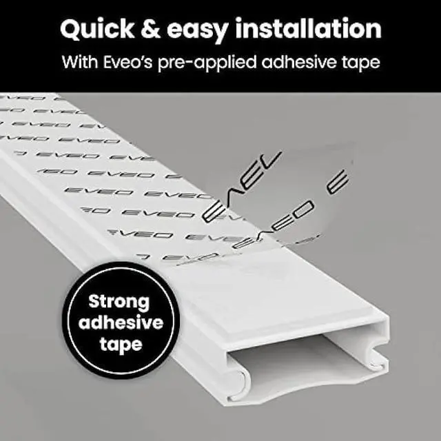 Alt view image 2 of 6 - 306 Cord Hider - Cord Cover Wall - Paintable Cable Concealer, Wire hiders for TV on Wall - Cable Management Cord Hider Wall Including Connectors & Adhesive Strips Cable Raceway - Cord Management