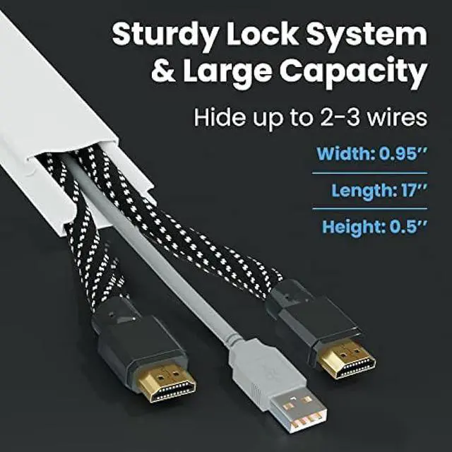 Alt view image 3 of 6 - 306 Cord Hider - Cord Cover Wall - Paintable Cable Concealer, Wire hiders for TV on Wall - Cable Management Cord Hider Wall Including Connectors & Adhesive Strips Cable Raceway - Cord Management