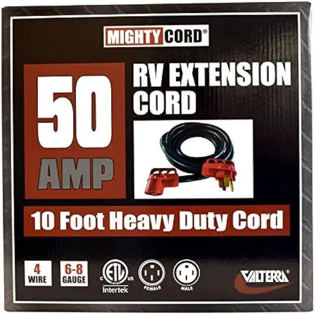 Alt view image 2 of 4 - Valterra Mighty Cord® RV 50-Amp Extension Cord, 10-Foot Power Extension Cord, Red