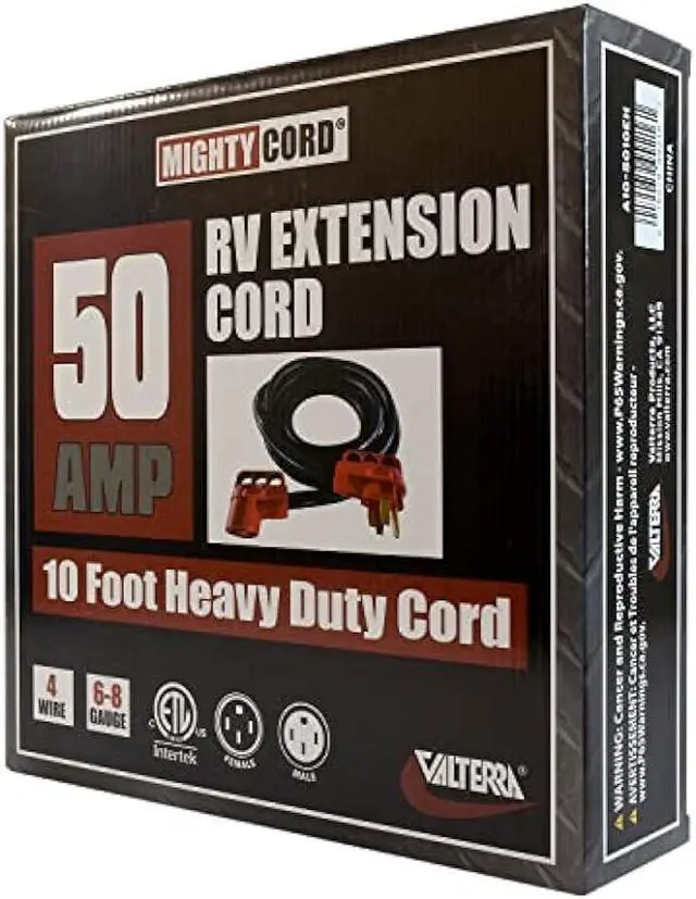 Alt view image 3 of 4 - Valterra Mighty Cord® RV 50-Amp Extension Cord, 10-Foot Power Extension Cord, Red