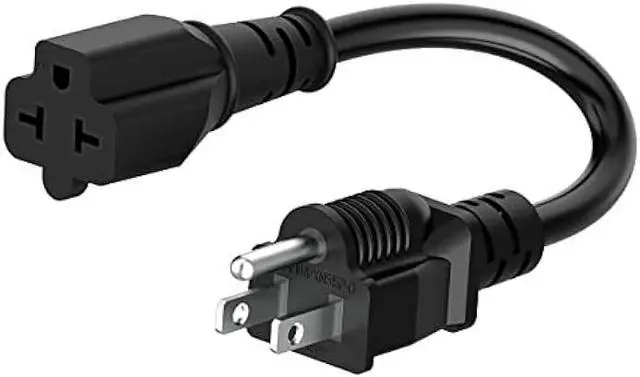 Main image of 1-Foot 12 AWG 15 Amp Household Plug to 20 Amp Adapter Cable,Nema 5-15P to 5-15R/20R,5-15P to 6-15R/20R T-Blade 20-Amp to 15-Amp Extension Cord Heavy Duty 15A 125V to 20A 250V AC Power-Cable