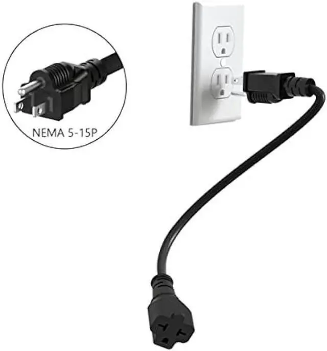 Alt view image 6 of 7 - 1-Foot 12 AWG 15 Amp Household Plug to 20 Amp Adapter Cable,Nema 5-15P to 5-15R/20R,5-15P to 6-15R/20R T-Blade 20-Amp to 15-Amp Extension Cord Heavy Duty 15A 125V to 20A 250V AC Power-Cable