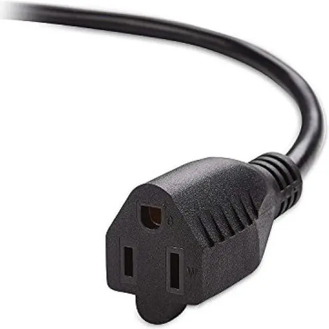 Alt view image 2 of 4 - 6ft (2M) 18AWG (Power Extension Cord) Power Extension Cable 6 Feet (2 Meters) 3 Conductor (NEMA 5-15P to NEMA 5-15R) 10 Amp Power Cable CNE59137 (3 Pack)
