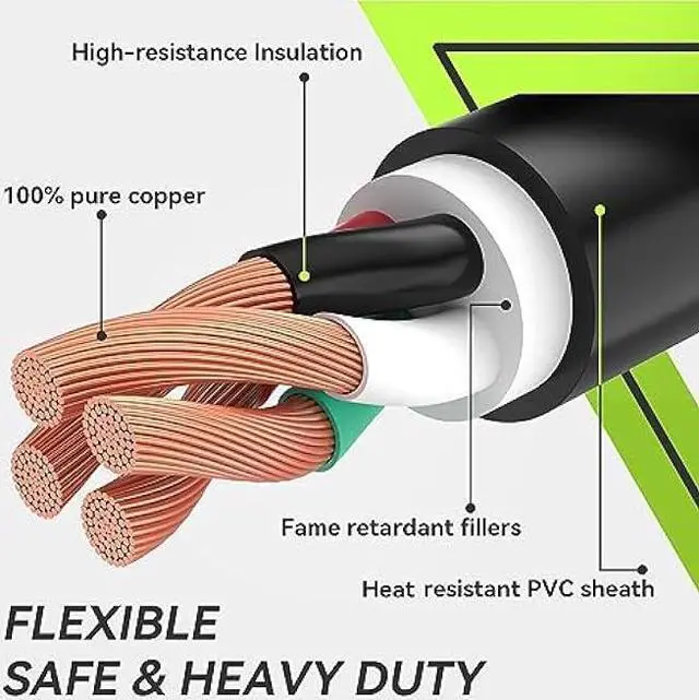 Alt view image 4 of 6 - RVMATE 4 Prong Dryer/EV Extension Cord 25 Feet, 30 Amp NEMA 14-30P to 14-30R 125V/250V Waterproof PVC Jacket, Perfect for Dryer Power Extension and Level 2 EV Charging, ETL Listed