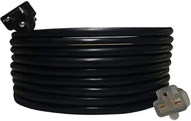 Main image of NEMA 6-20 Plug to 6-20 Connector Extension Power Cord - 25FT, 20A/250V, 12/3 SJT, T Blade - Black