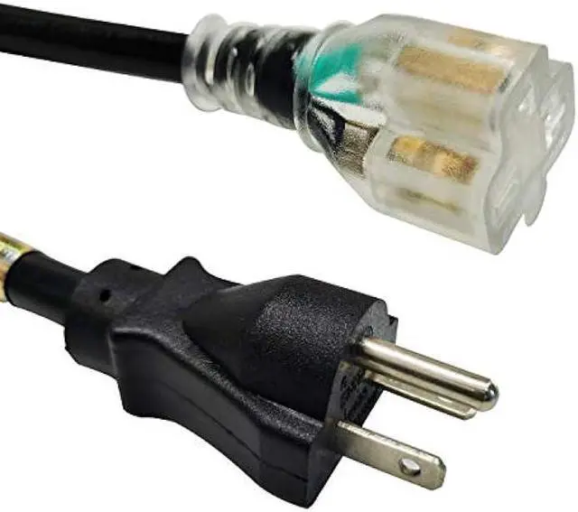Alt view image 2 of 4 - NEMA 6-20 Plug to 6-20 Connector Extension Power Cord - 25FT, 20A/250V, 12/3 SJT, T Blade - Black