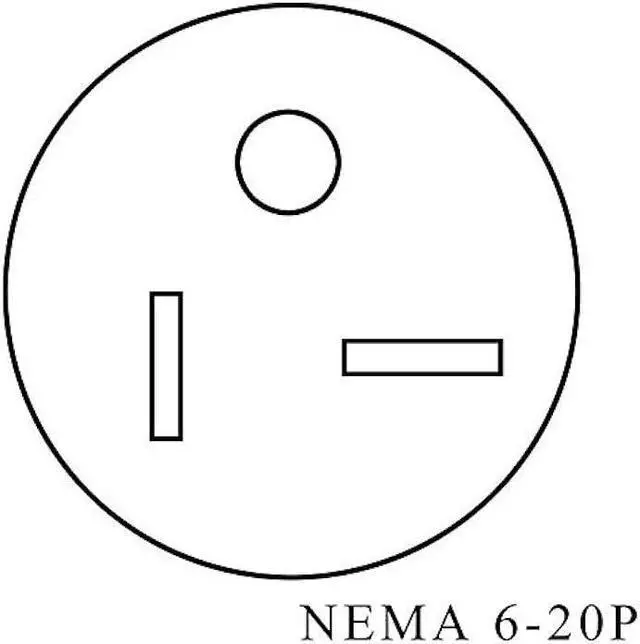 Alt view image 3 of 4 - NEMA 6-20 Plug to 6-20 Connector Extension Power Cord - 25FT, 20A/250V, 12/3 SJT, T Blade - Black