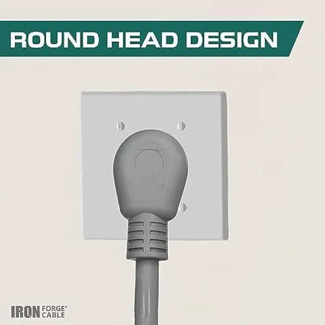 Alt view image 4 of 6 - 3 Prong Dryer Cord - 4 Ft Extension Power Cord, 10/3 SRDT, 30 Amp, NEMA 10-30 Plug, Gray