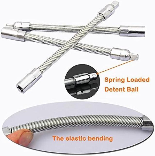 Alt view image 6 of 7 - Flexible Drill Bit Extension Kits, DaKuan Fabulous 6 Pcs Flexible Socket Extension Cable and Screwdriver Soft Shafts Set, Universal Drill Connectors, Flex Bar Tools