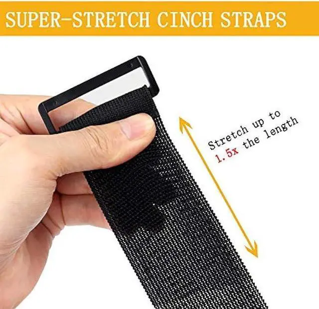 Alt view image 2 of 6 - LuBanSir Cinch Straps, 1 x 9 (10 Pack) Elastic Hook and Loop Fastening Cable Strap for Extension Cord, Cable, Cord Wrap and Hose Organization and Storage