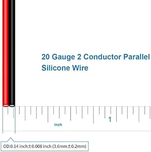 Alt view image 3 of 5 - BNTECHGO 20 Gauge Flexible 2 Conductor Parallel Silicone Wire Spool Red Black High Resistant 200 deg C 600V for Single Color LED Strip Extension Cable Cord,Model,50ft Stranded Tinned Copper Wire