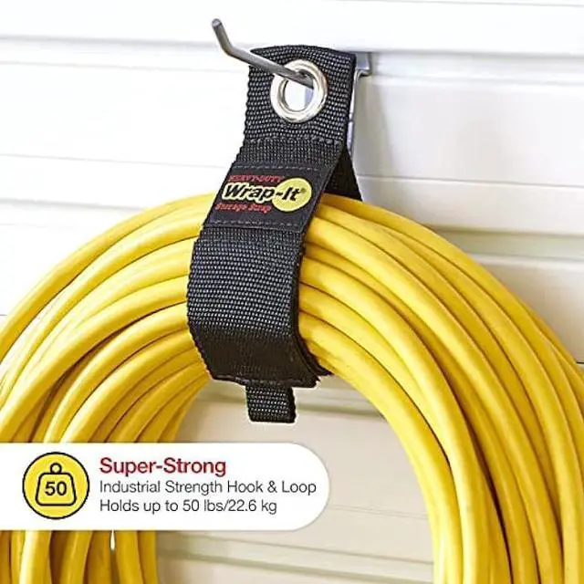 Alt view image 2 of 6 - Heavy-Duty Wrap-It Storage Straps - Assorted 9-Pack - Hook and Loop Garage Storage Strap, Extension Cord Holder, Hose, Cable Straps, Rope Organizer, Electrical, Boat, Wall Nylon Hanger, Tool Organizer