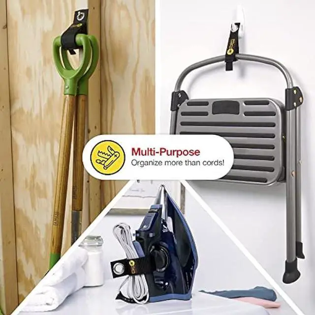 Alt view image 6 of 6 - Heavy-Duty Wrap-It Storage Straps - Assorted 9-Pack - Hook and Loop Garage Storage Strap, Extension Cord Holder, Hose, Cable Straps, Rope Organizer, Electrical, Boat, Wall Nylon Hanger, Tool Organizer