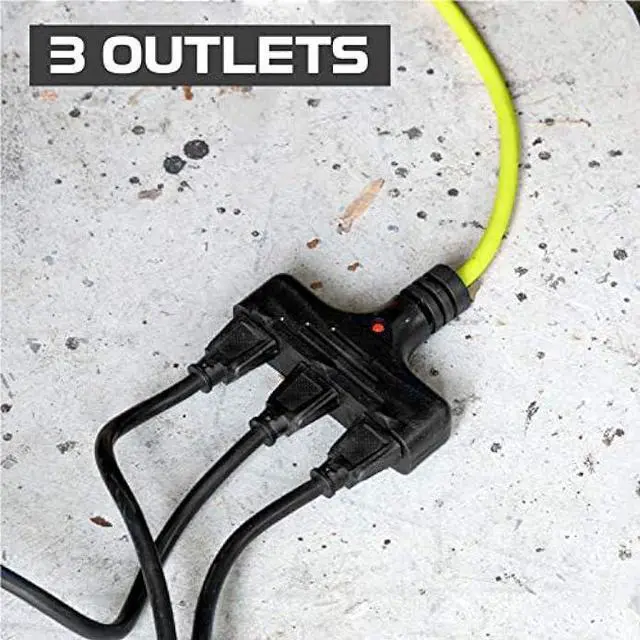 Alt view image 6 of 6 - Iron Forge 30Ft Green Retractable Extension Cord Reel with Breaker Switch & 3 Grounded Electrical Power Outlets - 16/3 SJTW Durable Cable - Perfect for Ceiling or Wall Mount