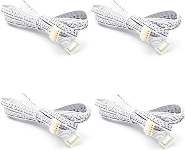 Main image of Flexible Extendable Cables for AIBOO RGBW/RGBWW Color Changing LED Under Cabinet Lighting 59 inch Extension Cords (5-pin White Cords, 4 Packs)