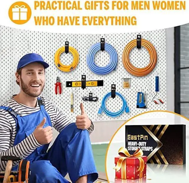 Alt view image 7 of 7 - Stocking Stuffers for Men Storage Straps - Extension Cord Organizer Holder Gadgets for Men Cable Wrap Keeper Garage Wall Organization Cable Straps Tools for Men Gifts for Men Who Have Everything