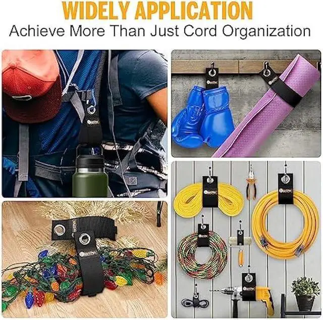 Alt view image 6 of 7 - Stocking Stuffers for Men Storage Straps - Extension Cord Organizer Holder Gadgets for Men Cable Wrap Keeper Garage Wall Organization Cable Straps Tools for Men Gifts for Men Who Have Everything