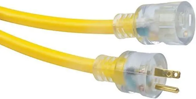 Alt view image 2 of 6 - Woods Southwire 02688 10/3 50-Foot Vinyl Outdoor Extension Cord with Lighted End ; Yellow ; 50 ft - 26888802