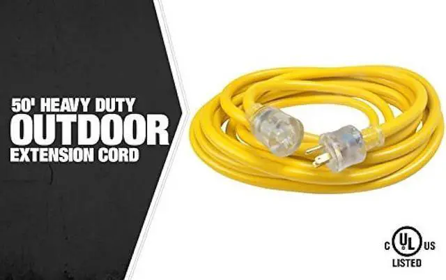 Alt view image 3 of 6 - Woods Southwire 02688 10/3 50-Foot Vinyl Outdoor Extension Cord with Lighted End ; Yellow ; 50 ft - 26888802