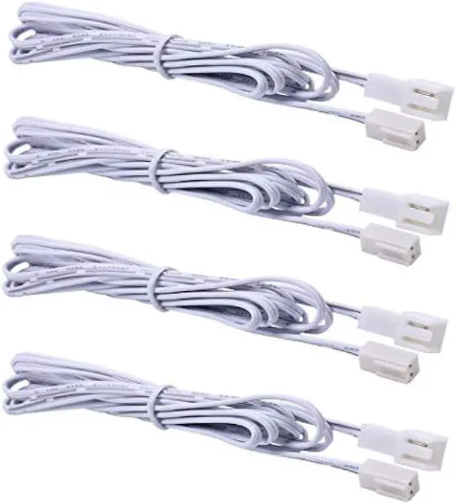 Main image of Flexible Extendable Cables for AIBOO LED Under Cabinet Lighting Kit White Cord 60 inch Extension Cords (2-pin White Cords, 4 Packs)