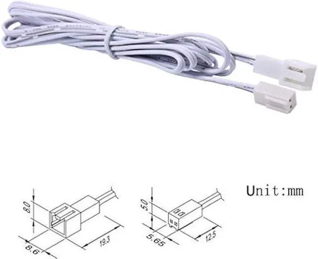 Alt view image 3 of 4 - Flexible Extendable Cables for AIBOO LED Under Cabinet Lighting Kit White Cord 60 inch Extension Cords (2-pin White Cords, 4 Packs)