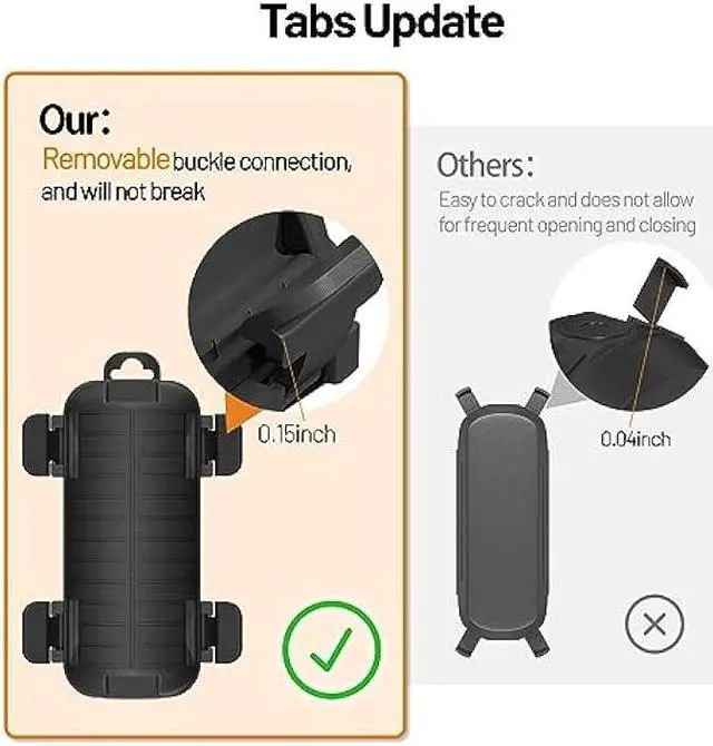 Alt view image 4 of 7 - 2 Pack Extension Cord Cover Outdoor, Cord Connector Protector IP54 Waterproof with 4 Detachable Latches, Indoor Outdoor Electrical Safety Box for Garden, Power Tools, Holiday Decoration Lights, Black