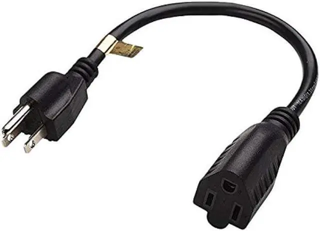 Alt view image 2 of 7 - 1 Foot Extension Cord - Three Prong Space Saver Short Cable, 16 AWG Thickness - 5 Pack - By Luxury Office
