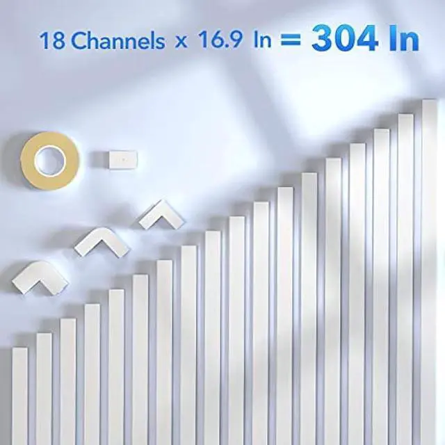Alt view image 3 of 6 - Yecaye PVC Wire Covers for Cords on Wall, One-Cord Cable Concealer Kit, Paintable Cable Raceway Management, 304in Cord Hider, Max for 2 Small Cords for Home Office, W0.59in H0.4in