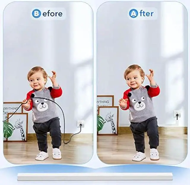 Alt view image 5 of 6 - Yecaye PVC Wire Covers for Cords on Wall, One-Cord Cable Concealer Kit, Paintable Cable Raceway Management, 304in Cord Hider, Max for 2 Small Cords for Home Office, W0.59in H0.4in