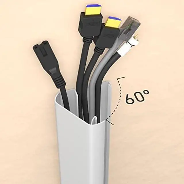 Alt view image 6 of 6 - D-Line TV Wall Mount Cord Hider, Hide Mounted TV Cables, Wire Covers, Self Adhesive Cover for Cords, Paintable, Low Profile, Seamless Cable Raceway - 2X 2.36in W x 0.59in H x 15.7in L - White