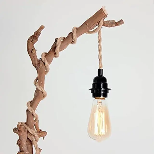 Alt view image 3 of 6 - 25ft Rope Covered Lamp Twisted Wire,PRUNLLA Vintage 18/2 Industrial Electrical Hemp Rope Cord,18-Gauge Antique Style for Retro Lamp,DIY Projects