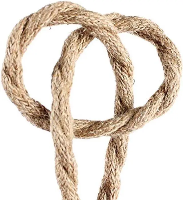 Alt view image 5 of 6 - 25ft Rope Covered Lamp Twisted Wire,PRUNLLA Vintage 18/2 Industrial Electrical Hemp Rope Cord,18-Gauge Antique Style for Retro Lamp,DIY Projects