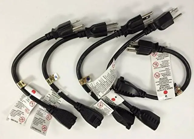 Alt view image 3 of 4 - 1ft (0.3M) 18AWG (Power Extension Cord) Power Extension Cable 1 Feet (0.3 Meters) 3 Conductor (NEMA 5-15P to NEMA 5-15R) 10 Amp Power Cable CNE01914 (5 Pack)